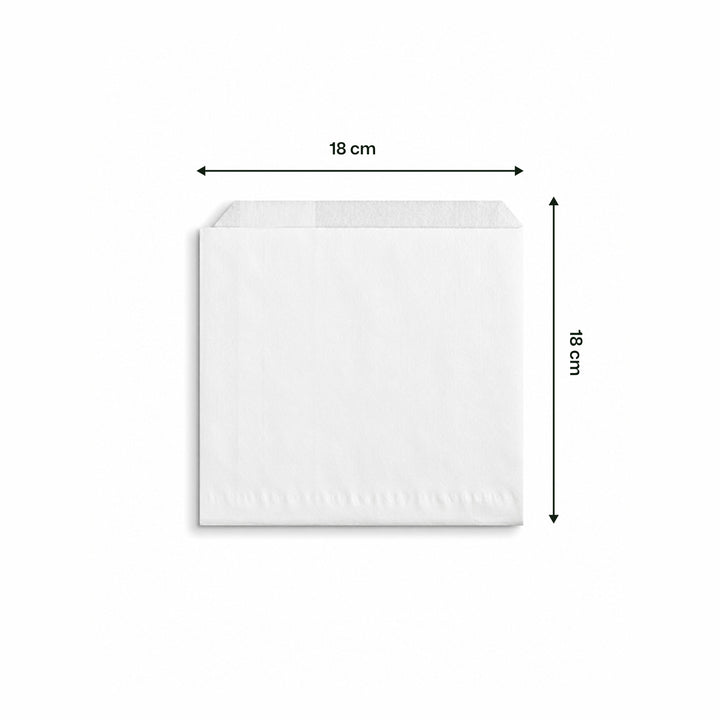 18 x 18 cm White Biodegradable Greaseproof Paper Bag (1 x 1,000)