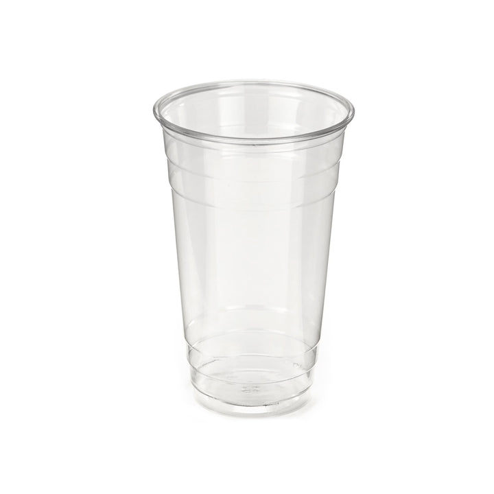 Packaging Wise 24 oz clear smoothie cup made from RPET, perfect for large smoothies, iced beverages, juices, and desserts with crystal-clear visibility and strong construction.