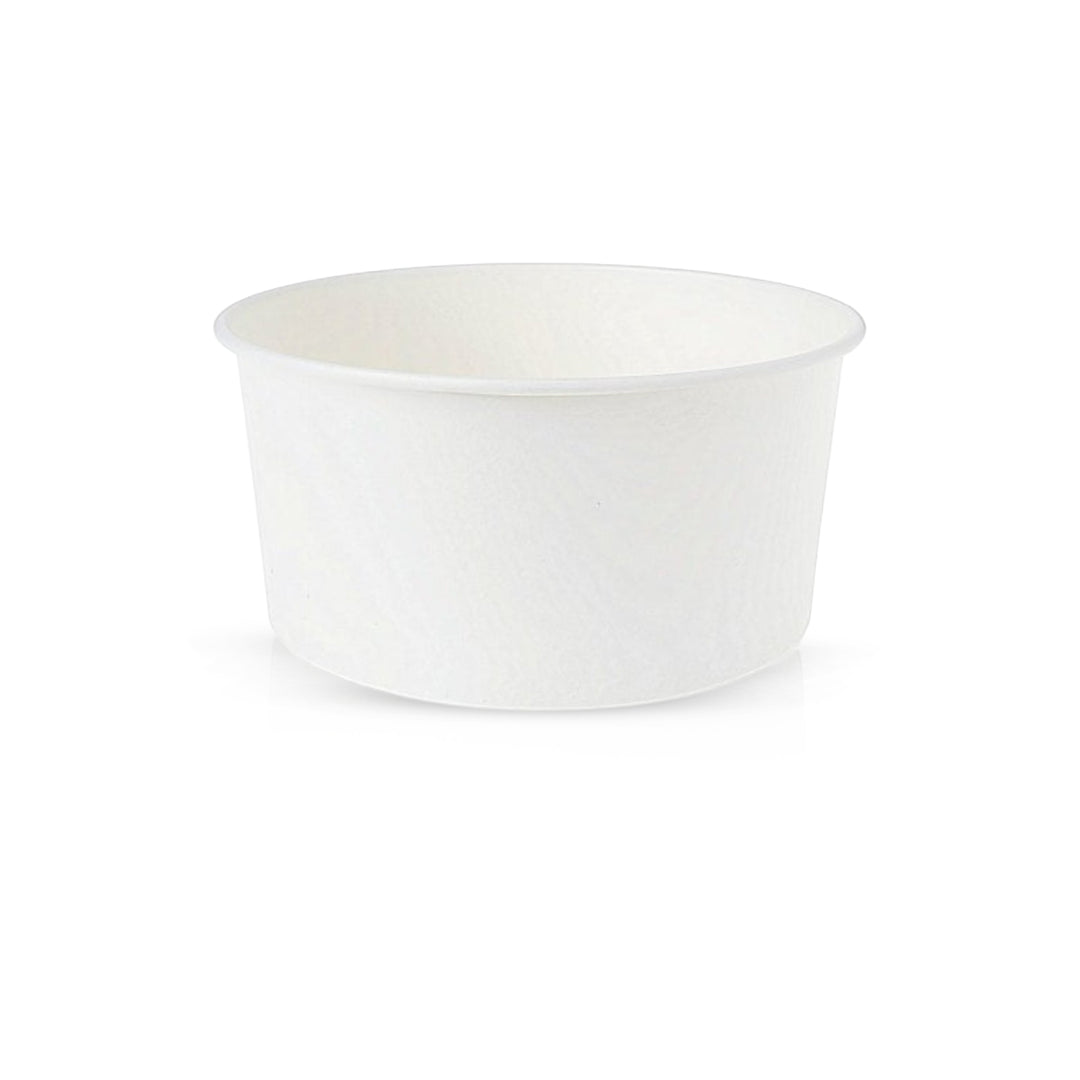 Packaging Wise 26oz / 750cc white paper bowl — hygienic and leak-resistant round container ideal for soups, salads, and takeout meals.
