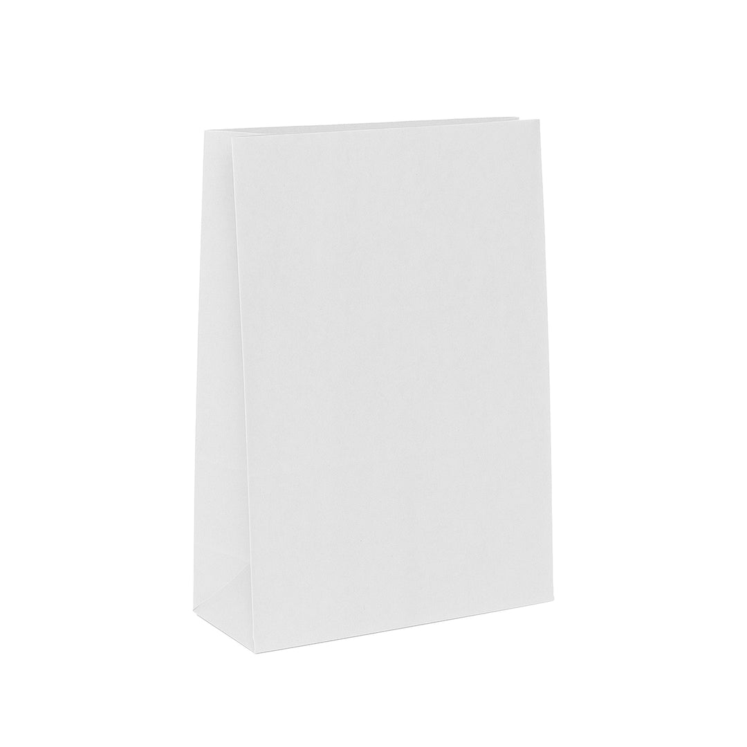 Packaging Wise 280x150x400 mm white paper bag — durable and minimalist solution for restaurants, cafes, and retail packaging.