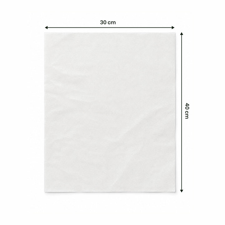 30 x 40 cm White Biodegradable Greaseproof Paper Sheet (1 x 1,000)