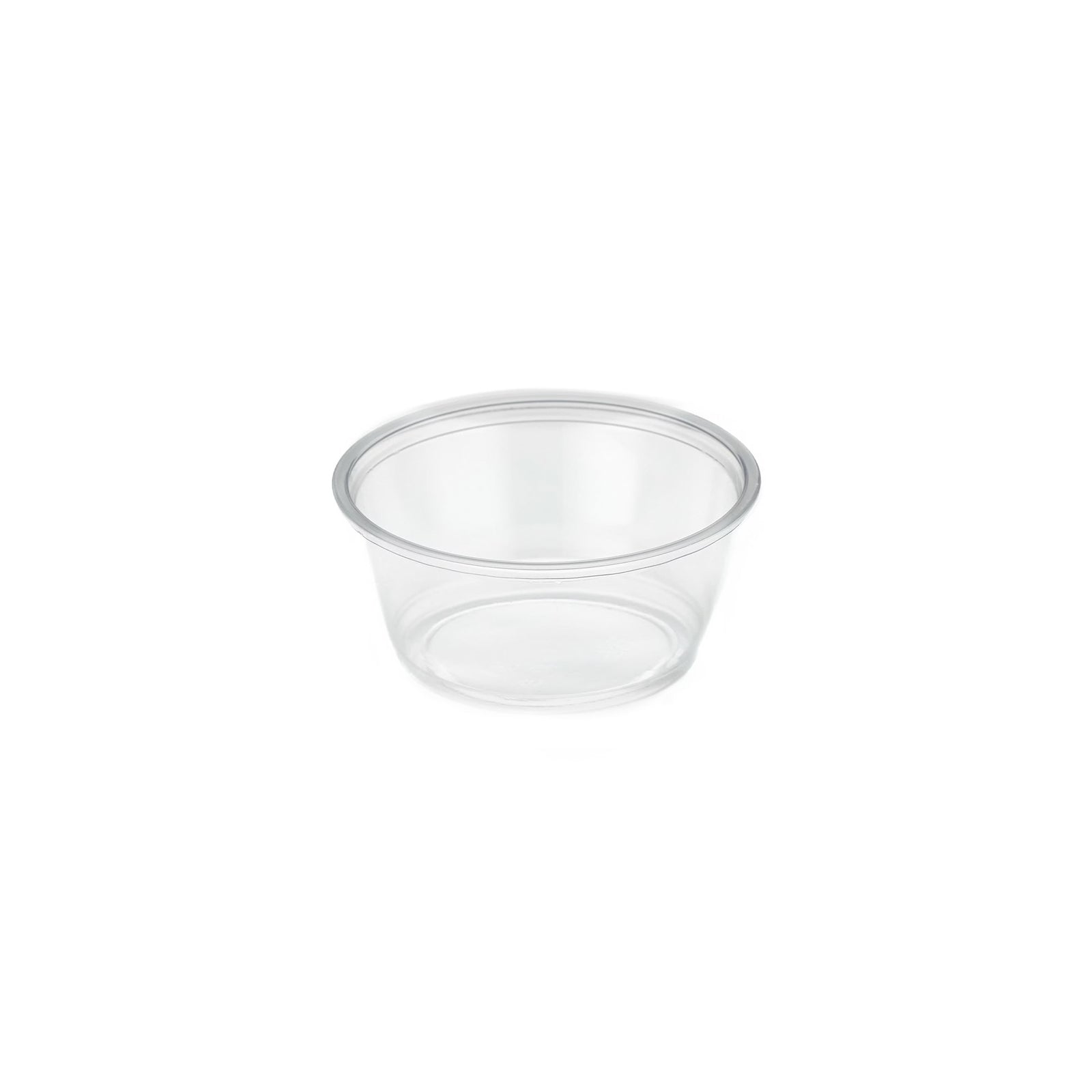 Packaging Wise 3oz clear sauce pot — compact, leak-proof container ideal for sauces, dips, and condiments in takeaway and catering services.