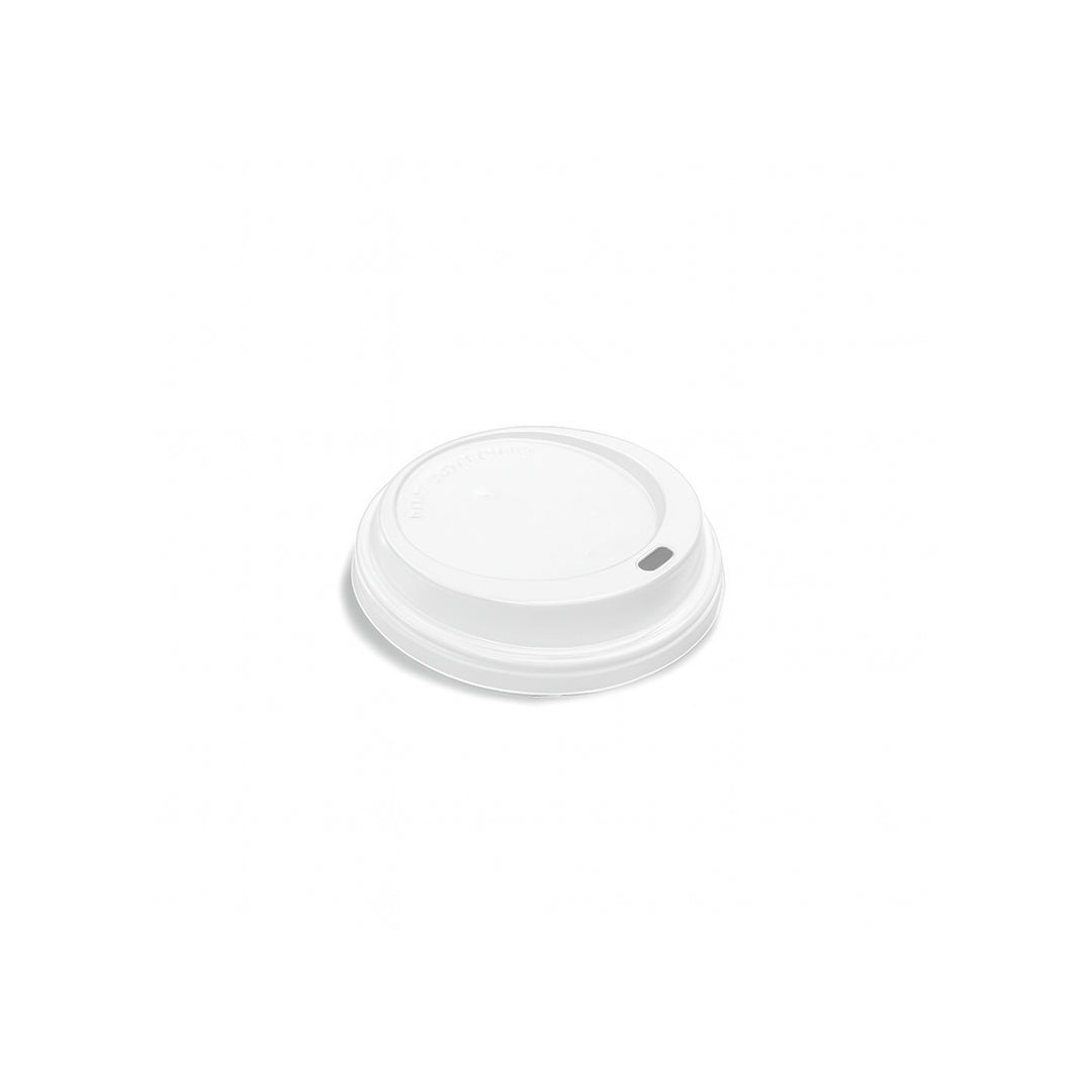 Packaging Wise 4oz white coffee cup lid — secure, heat-resistant lid designed to prevent spills and keep your coffee hot on the go. Perfect fit for 4oz takeaway espresso and small coffee cups.