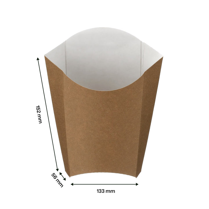 133mm x 56mm x 152mm Brown Kraft Large Chip Scoop (1 x 500)