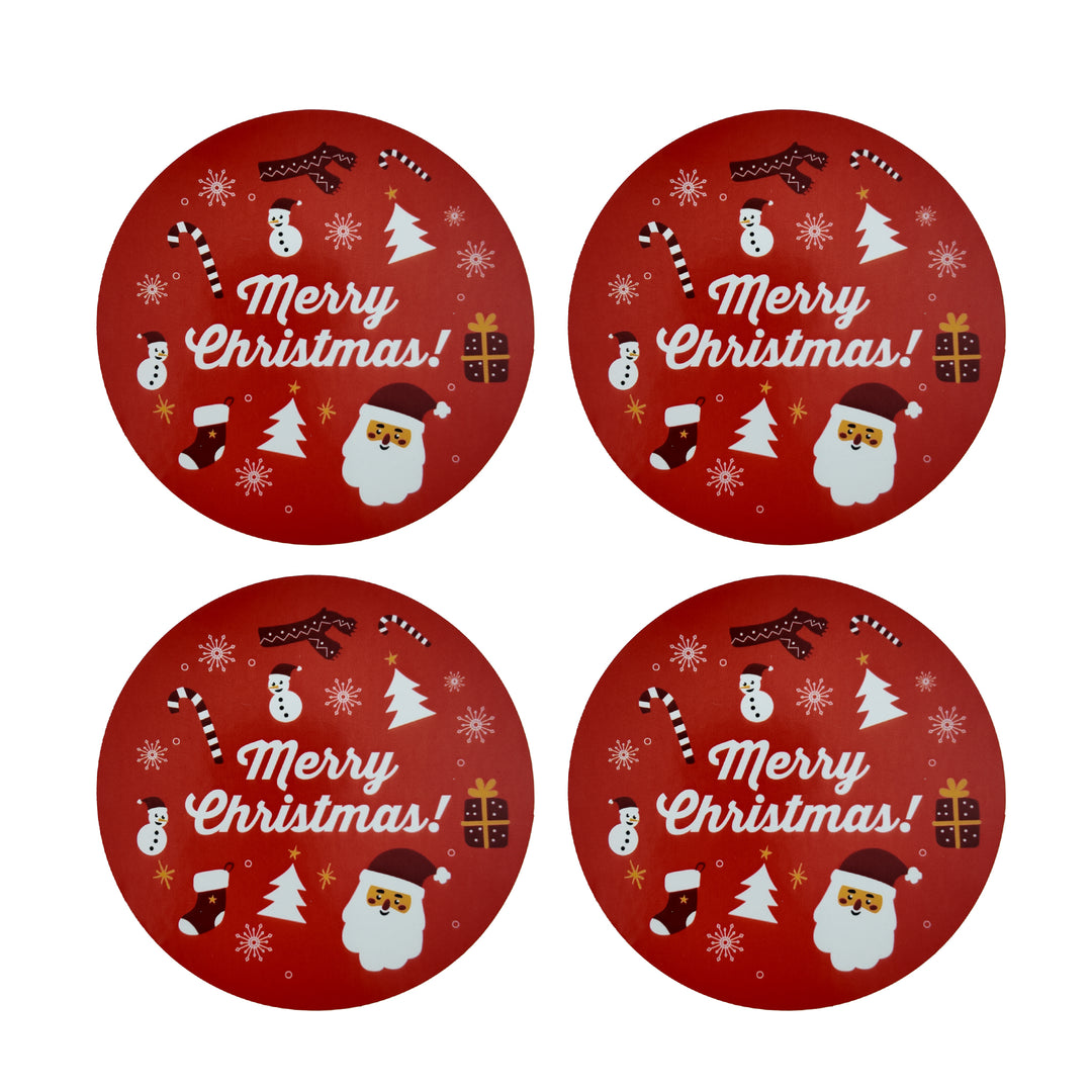 Packaging Wise 6 cm round “Merry Christmas” sticker with Santa and winter icons — joyful seasonal label ideal for festive gift wrapping and product packaging.
