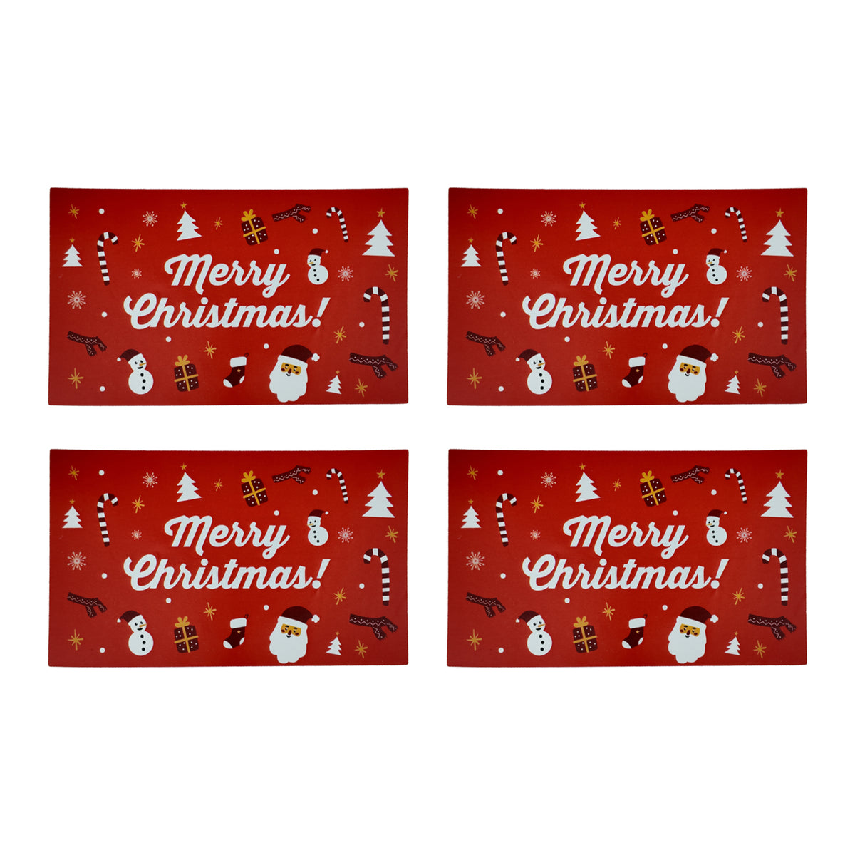 Packaging Wise 6×10 cm rectangular “Merry Christmas” sticker with Santa and snow-themed icons — vibrant festive label for gift packaging and seasonal branding.
