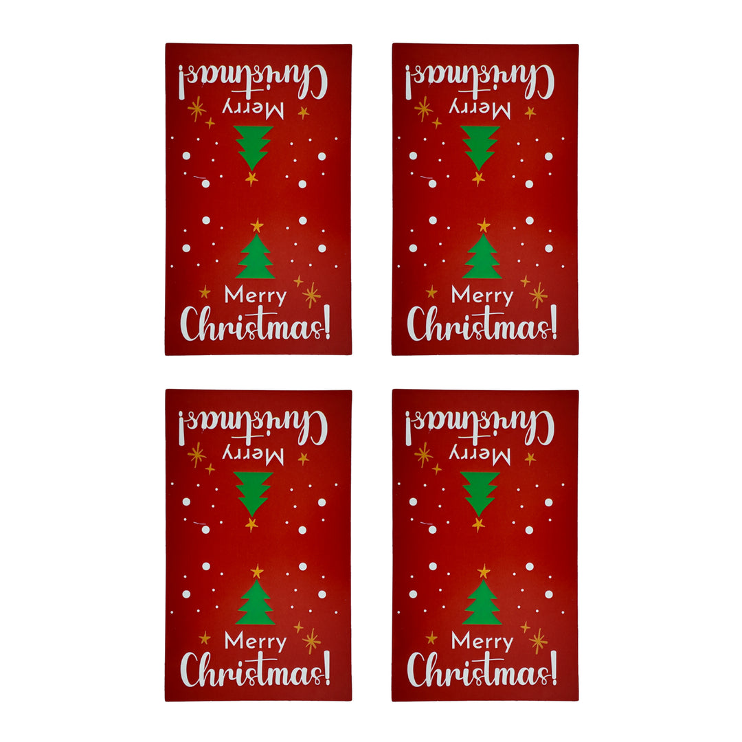 Packaging Wise 6×10 cm rectangular “Merry Christmas” sticker with Christmas tree design — festive label ideal for sealing holiday gift bags and takeaway packages.
