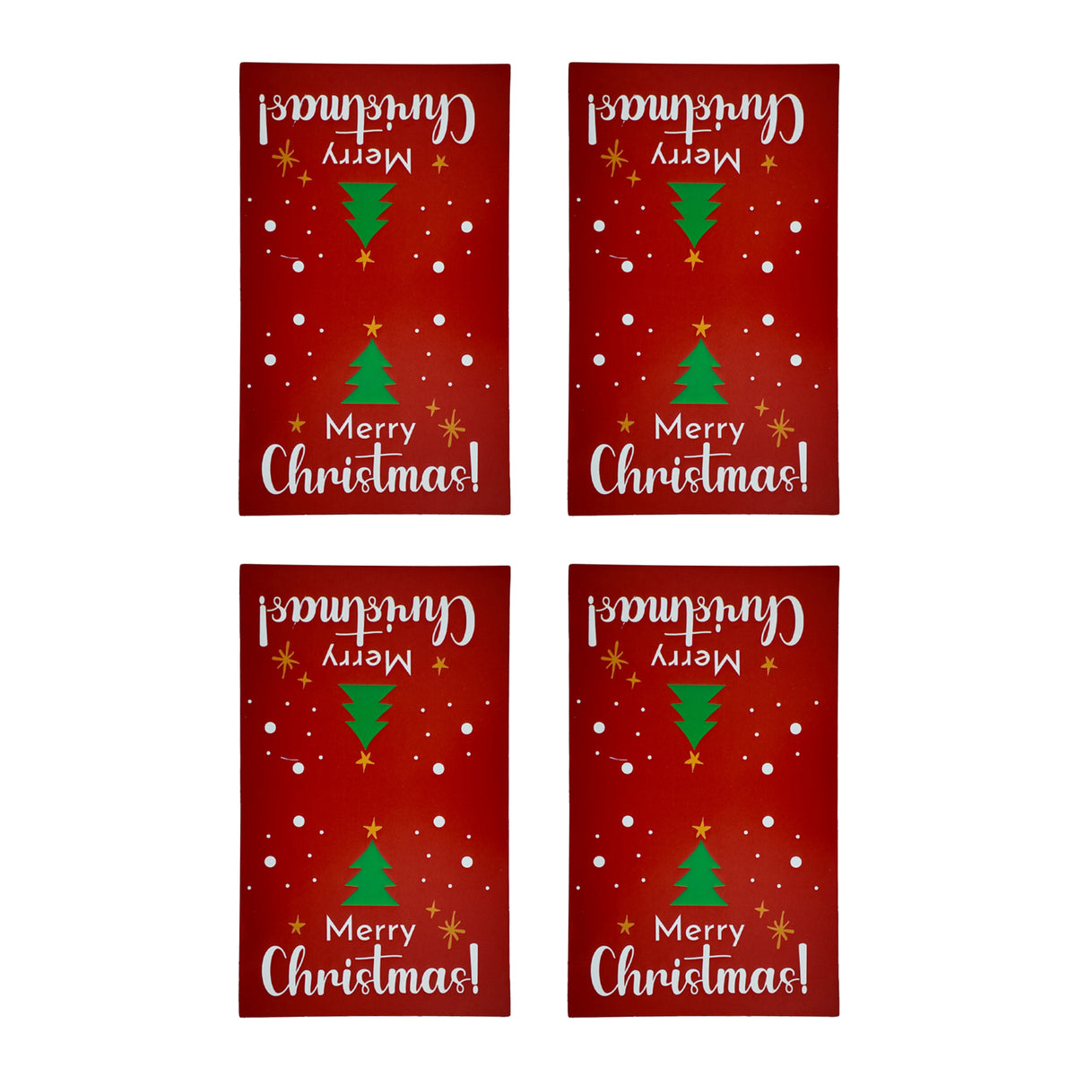 Packaging Wise 6×10 cm rectangular “Merry Christmas” sticker with Christmas tree design — festive label ideal for sealing holiday gift bags and takeaway packages.
