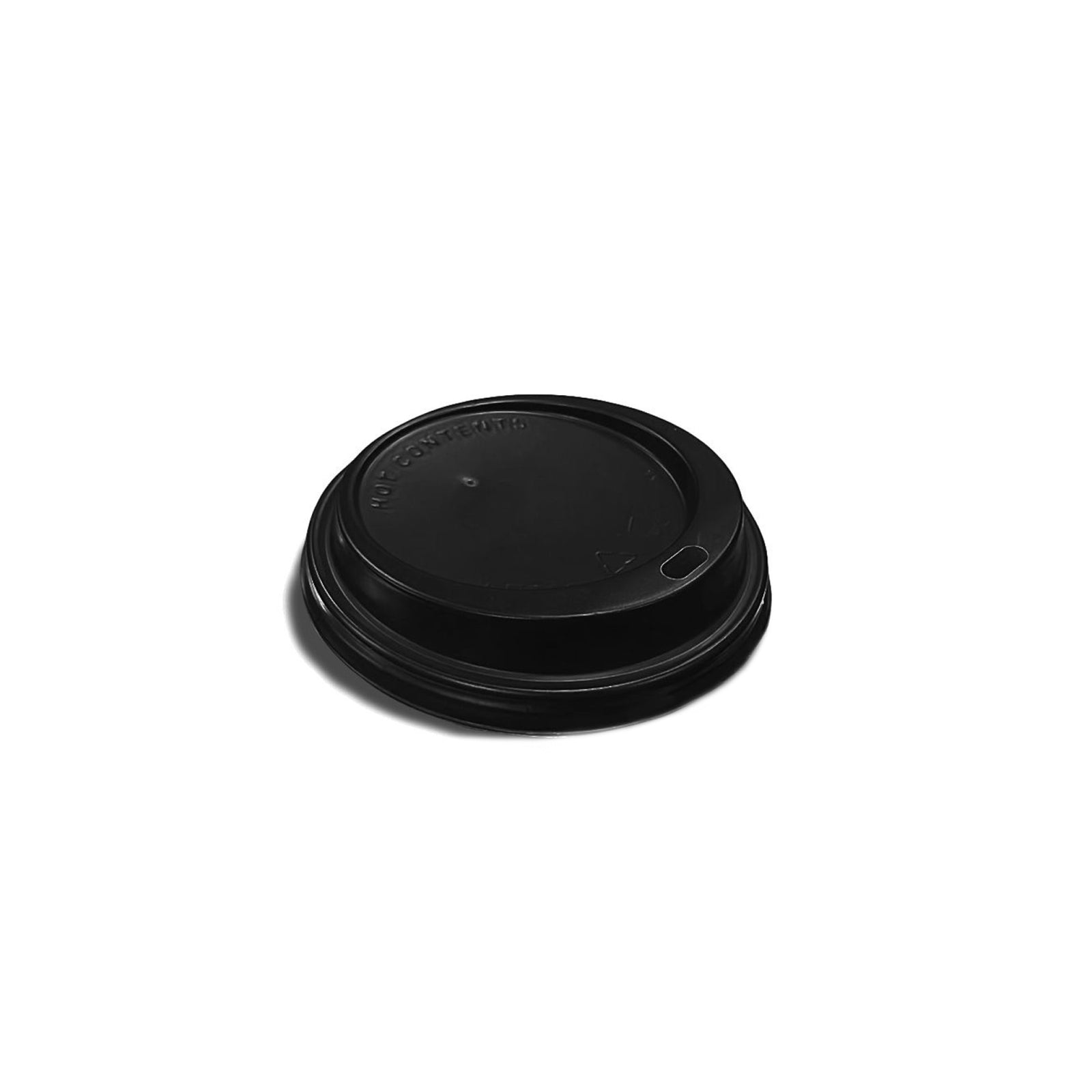 7oz black sip-through lid with 72mm rim
