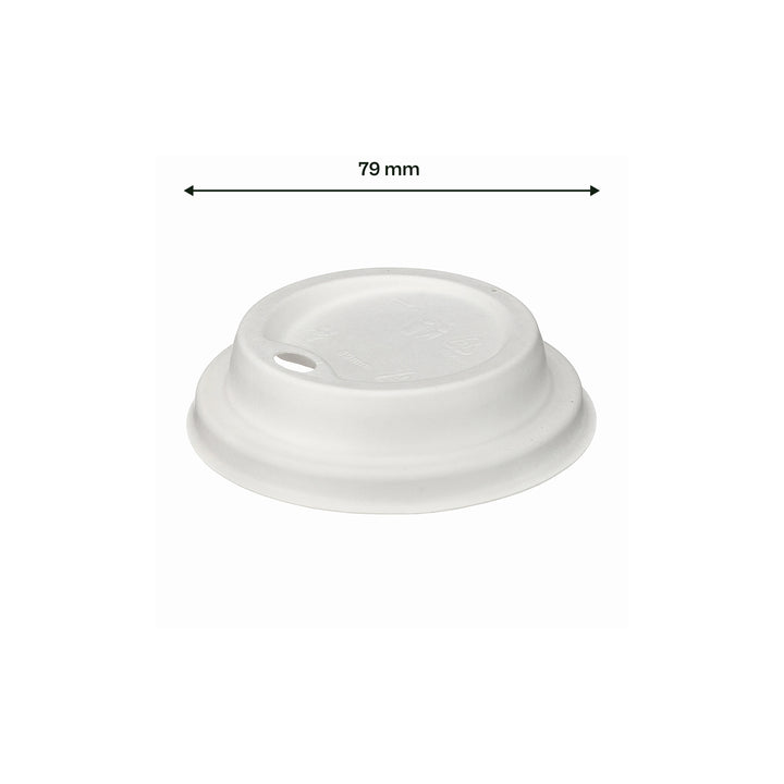8oz - 80⌀ White Bagasse Sip Thru Lid (1 x 1000)