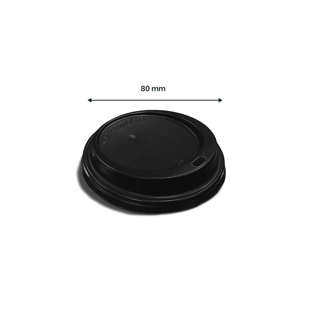 8oz - 80⌀ Black Ps Sip Thru Lid (1 x 1000)