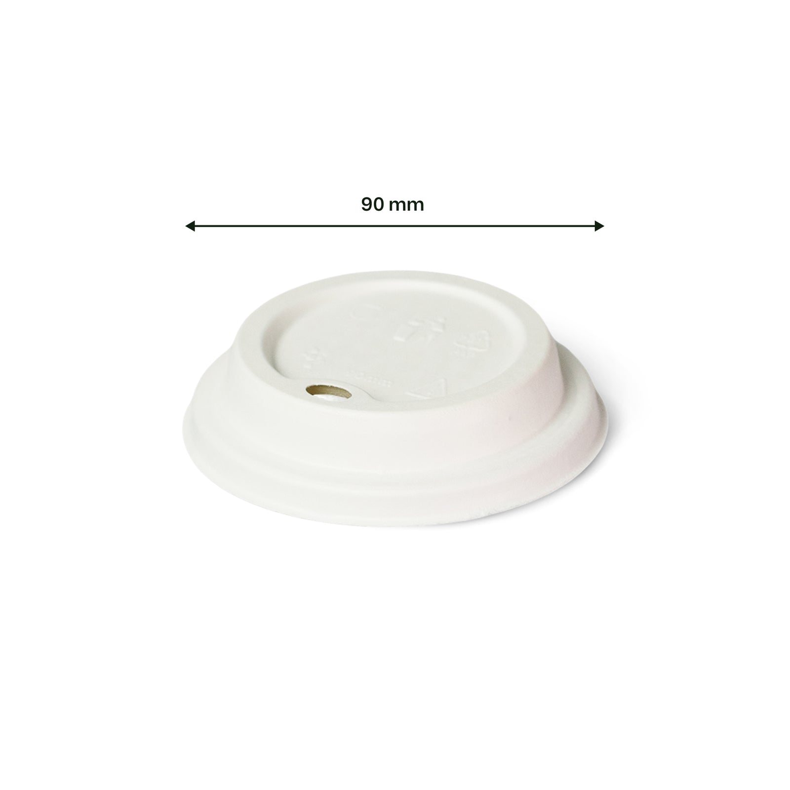 90mm white bagasse cup lid – lifestyle view