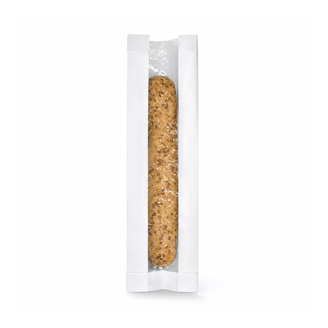 4″ x 6″ x 14″ White Paper Film-Front Window Baguette Bags (1 x 1,000)