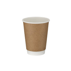 12oz - 90⌀ Brown Kraft Double Wall Hot Cup (1 x 600)