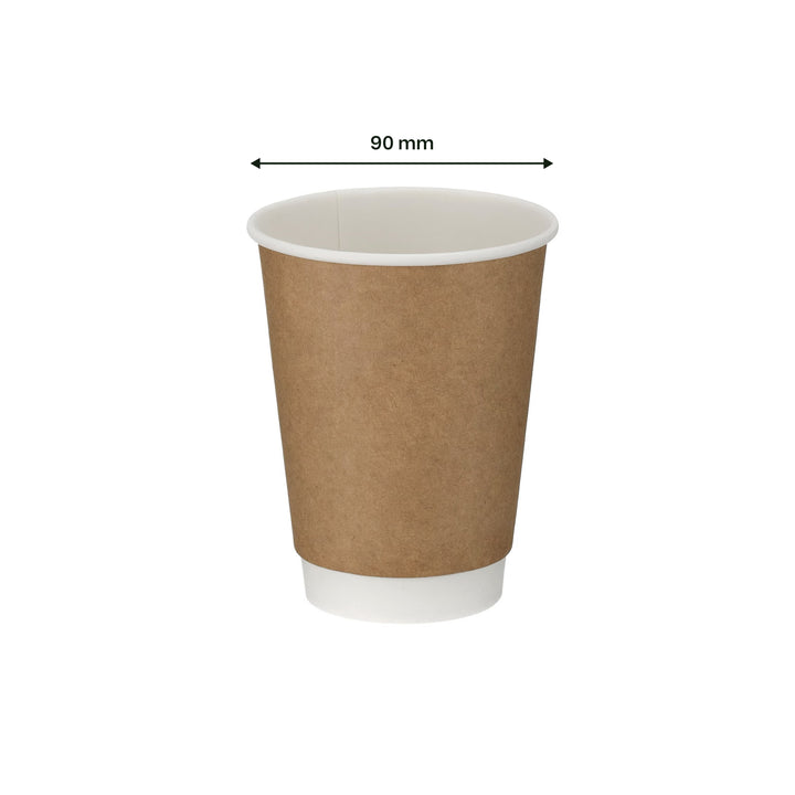 12oz - 90⌀ Brown Kraft Double Wall Hot Cup (1 x 400)