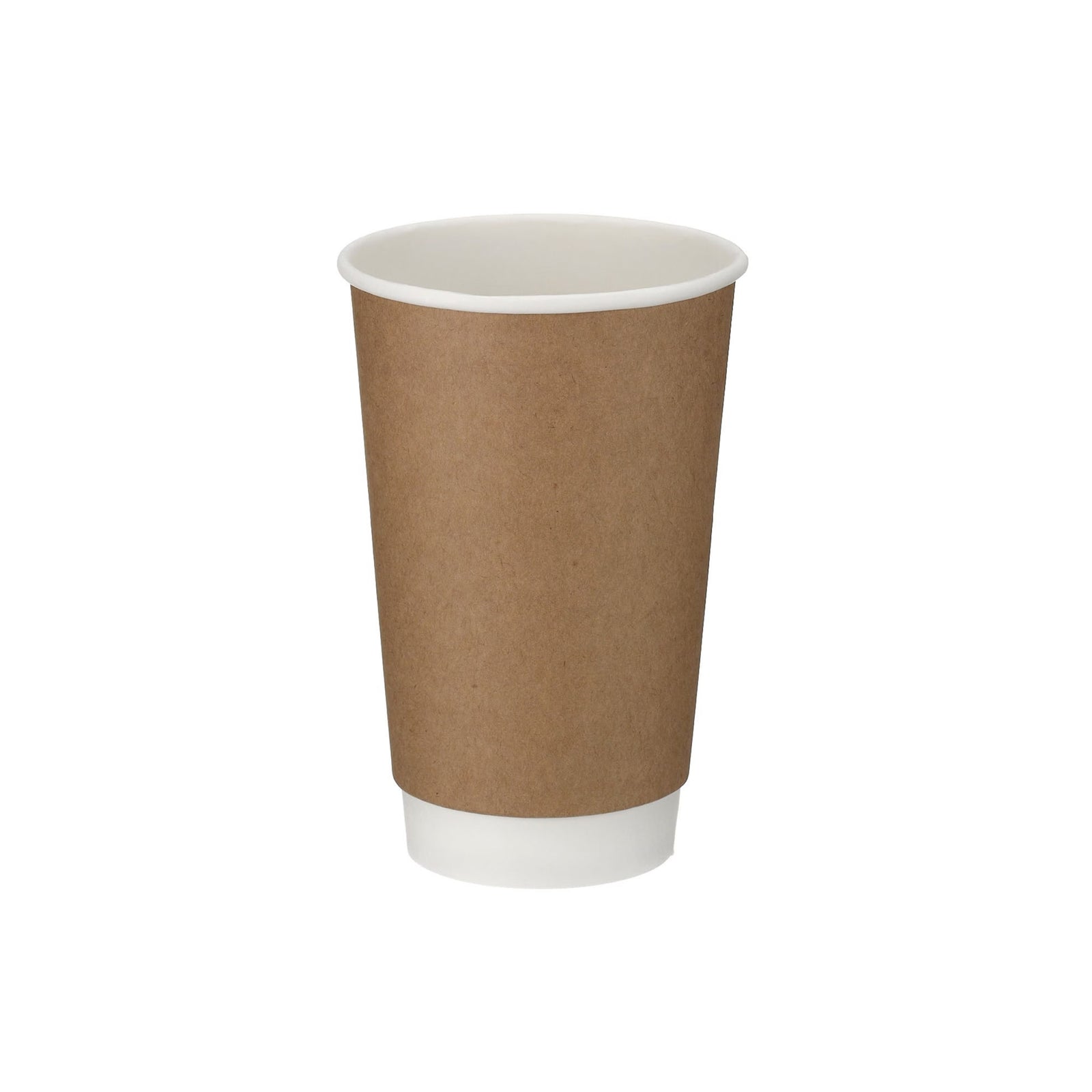 16oz brown kraft double wall hot cup – front view