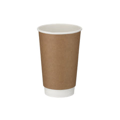 16oz - 90⌀ Brown Kraft Double Wall Hot Cup (1 x 500)