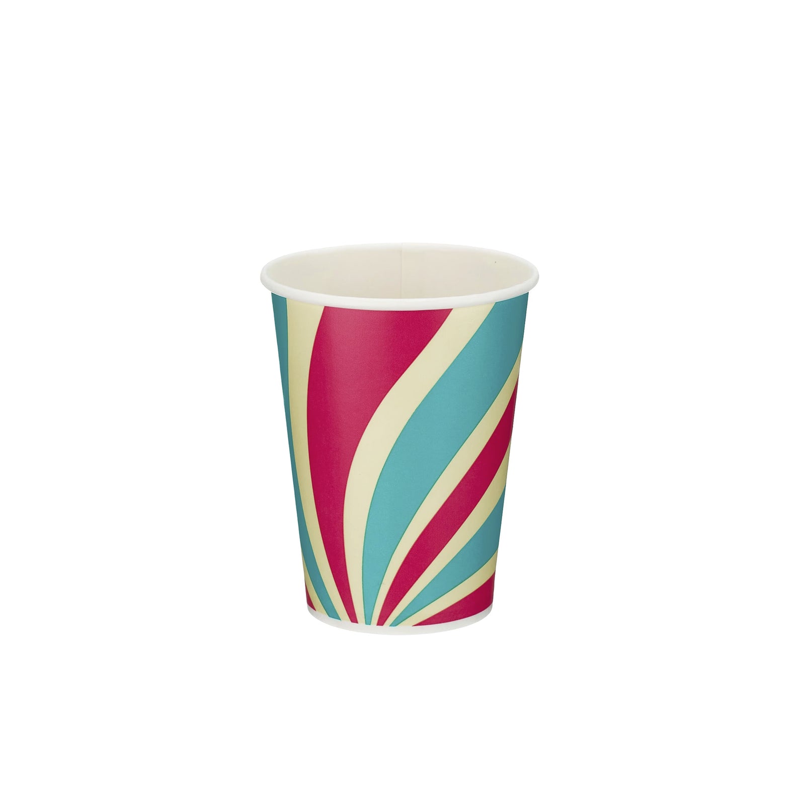 12oz patterned single wall cold drink cup – front view