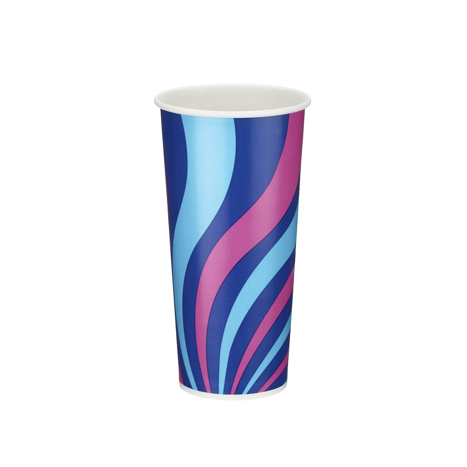 22oz white paper single wall cold cup – front view