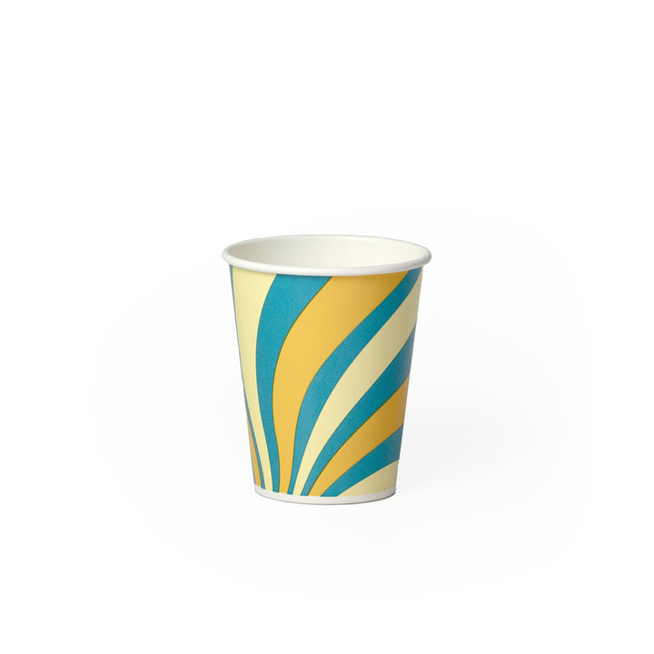 Packaging Wise 9oz patterned cold cup — vibrant, eye-catching design, sold as 1 pack of 1000 pieces. Perfect for serving refreshing drinks at events or cafes. Order now!