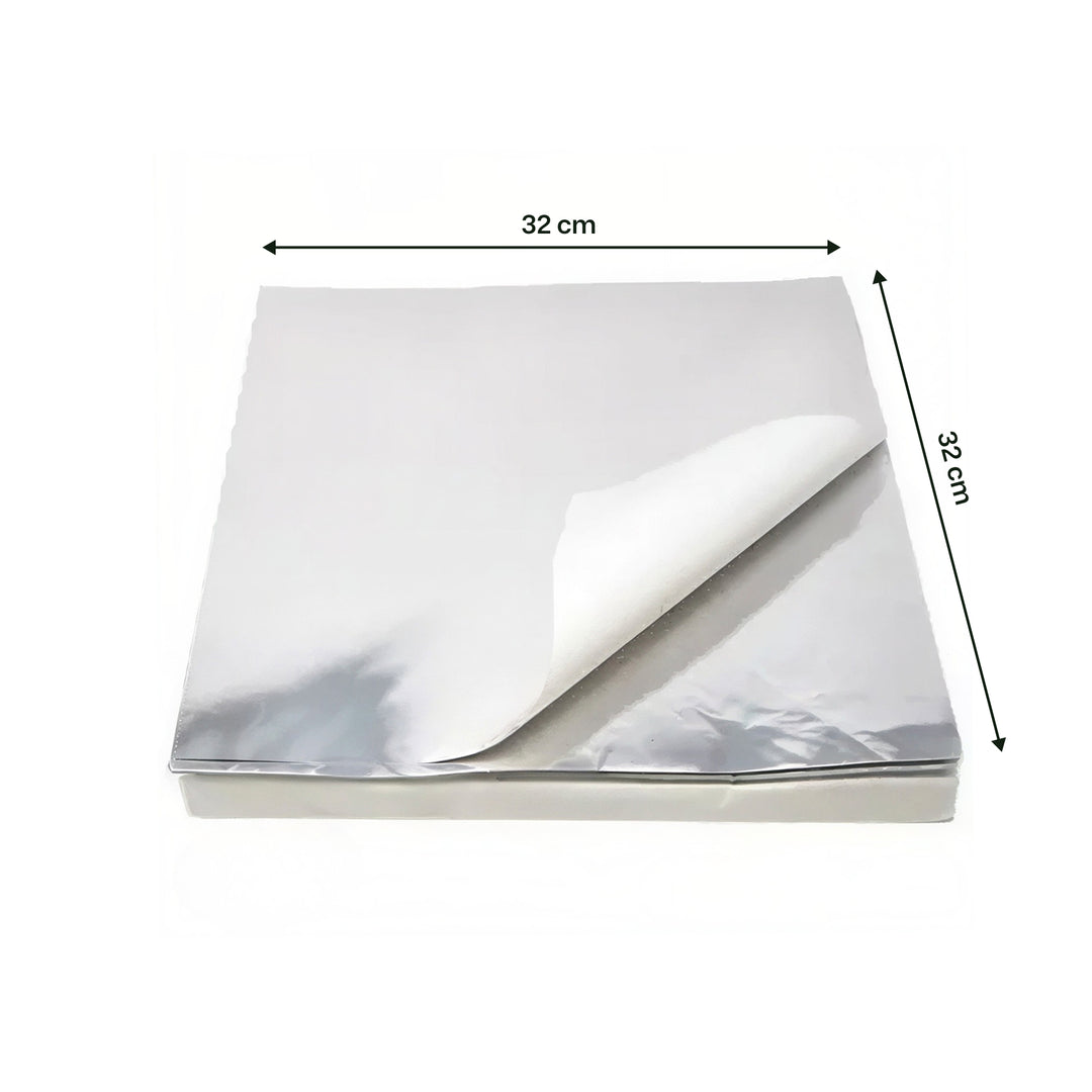 32x32cm White Aluminum Paper Foil Wraps (4kg)