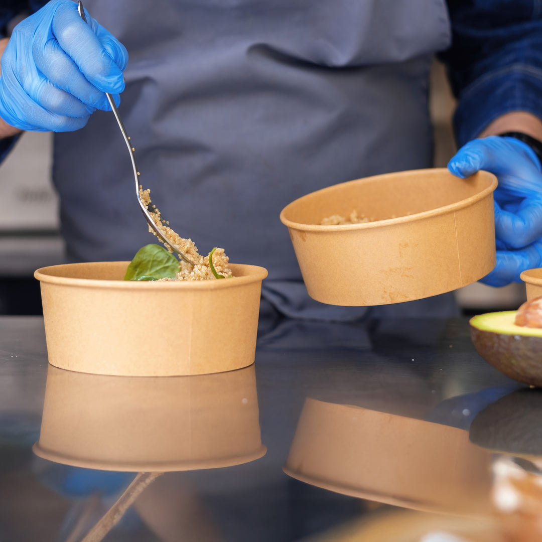 750ml Brown Kraft Round Salad Bowl (1 x 400)