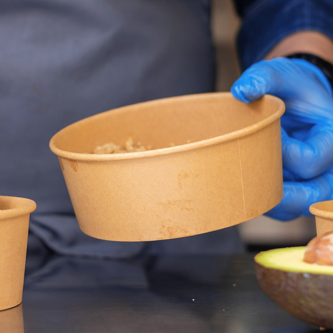 750ml Brown Kraft Round Salad Bowl (1 x 400)