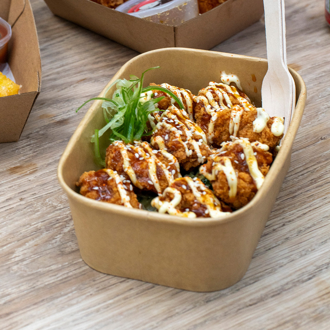 500ml Brown Kraft Rectangular Salad Bowl (1 x 300)