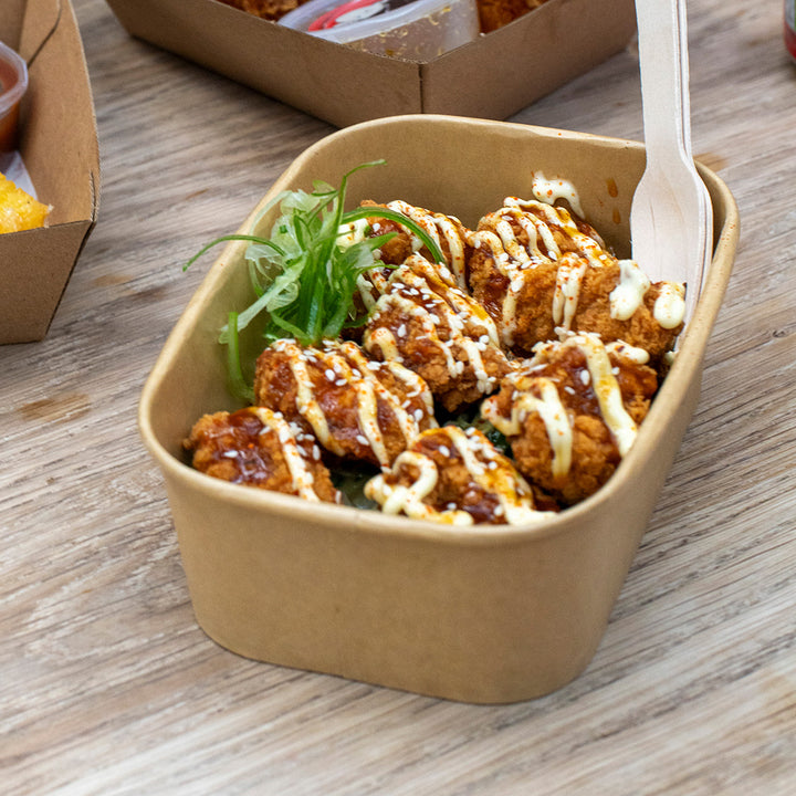 500ml Brown Kraft Rectangular Salad Bowl (1 x 300)