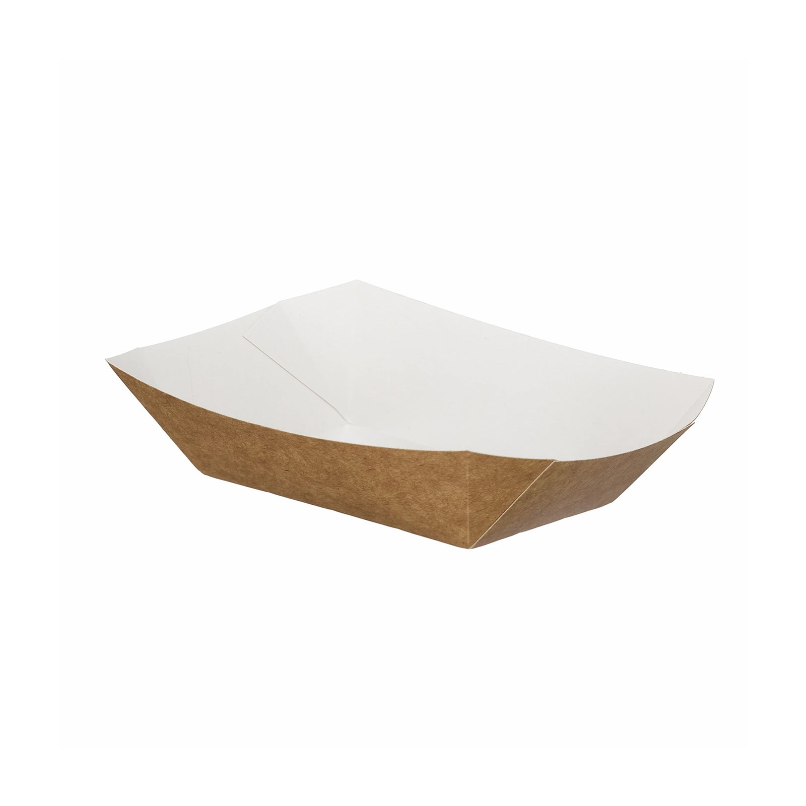 Small brown kraft food tray – front view
