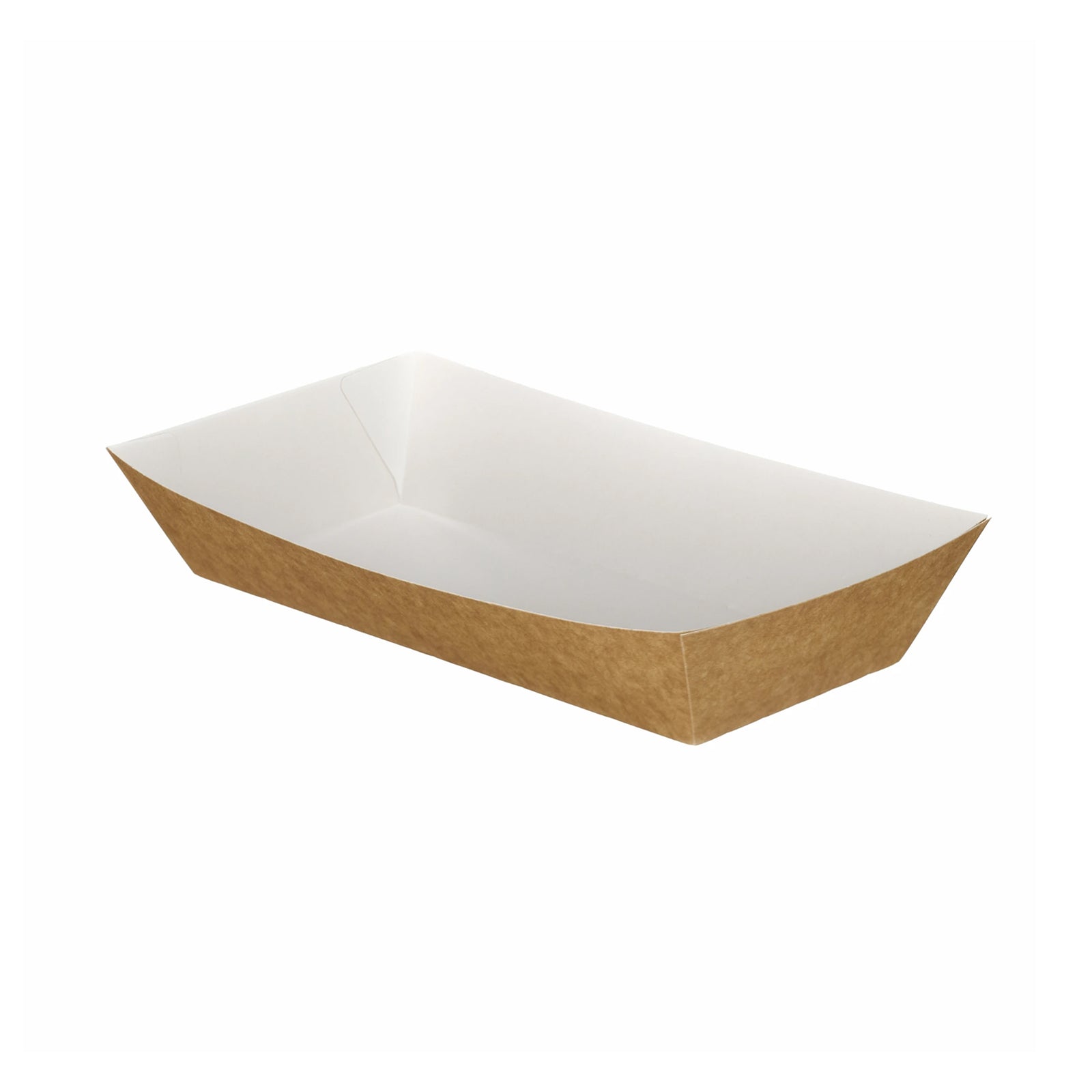 Medium brown kraft food tray – front view