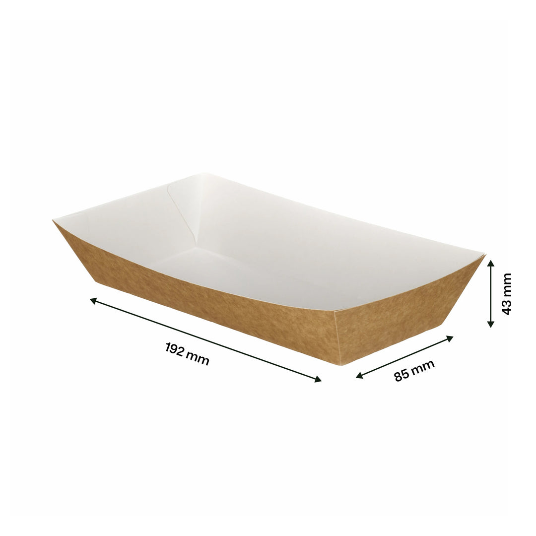 192mm x 85mm x 43mm Brown Medium Food Tray (1 x 500)