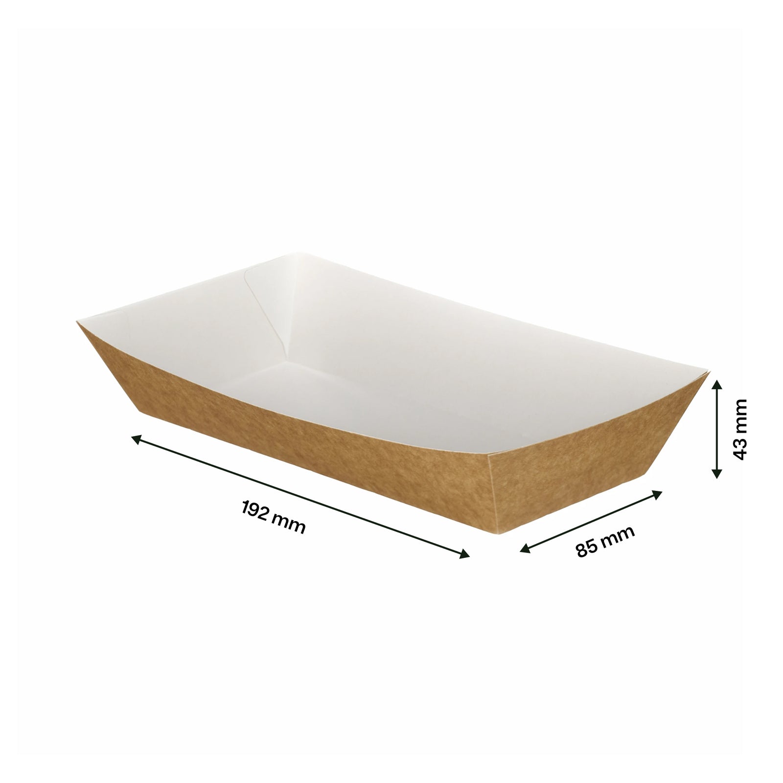Medium kraft food tray – lifestyle serving view