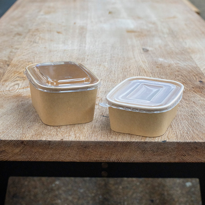 500ml Brown Kraft Rectangular Salad Bowl (1 x 300)