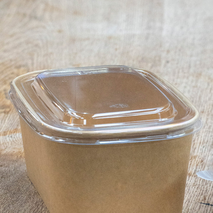 500ml/750ml/1000ml Clear RPET Rectangular Salad Bowl Lid (1 x 300)