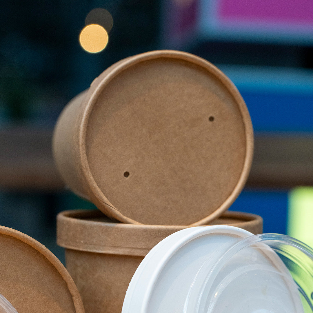 Kraft paper soup cup lid – material detail