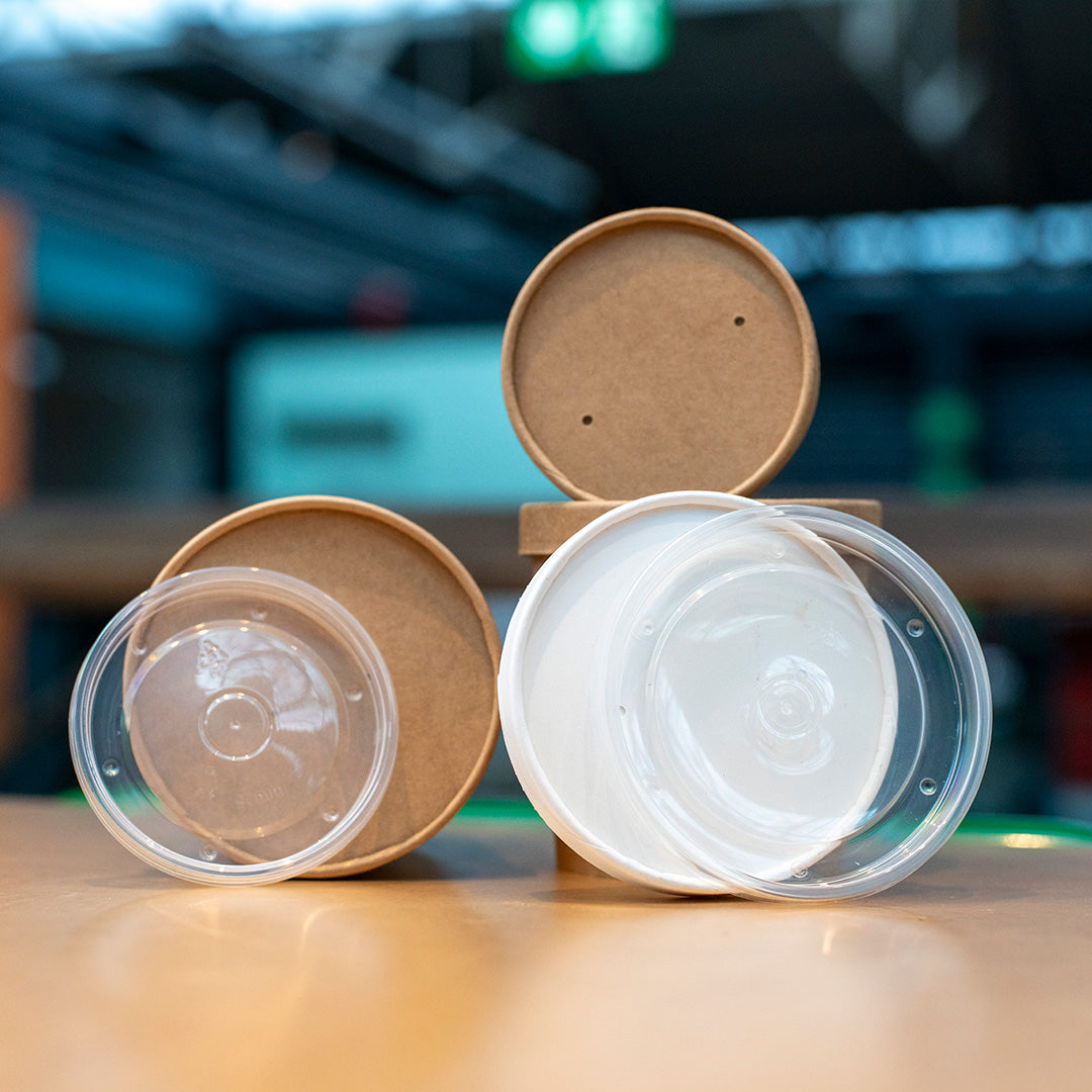 Paper soup cup lid – side profile and fit detail