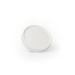 8oz/12oz - 90⌀ White Paper Heavy Duty Soup Cup Lid (1 x 500)
