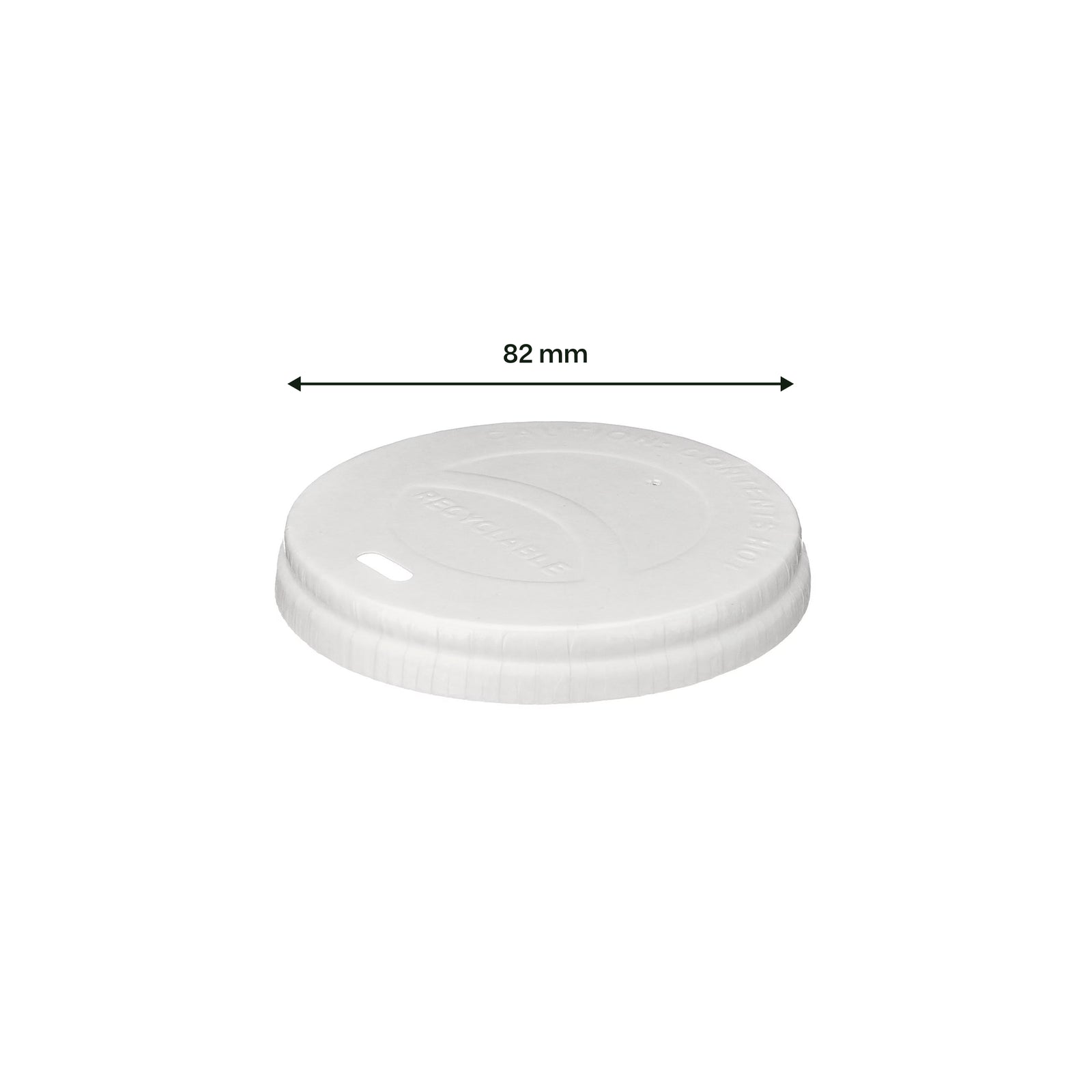 8oz white sip-through lid – alternate view