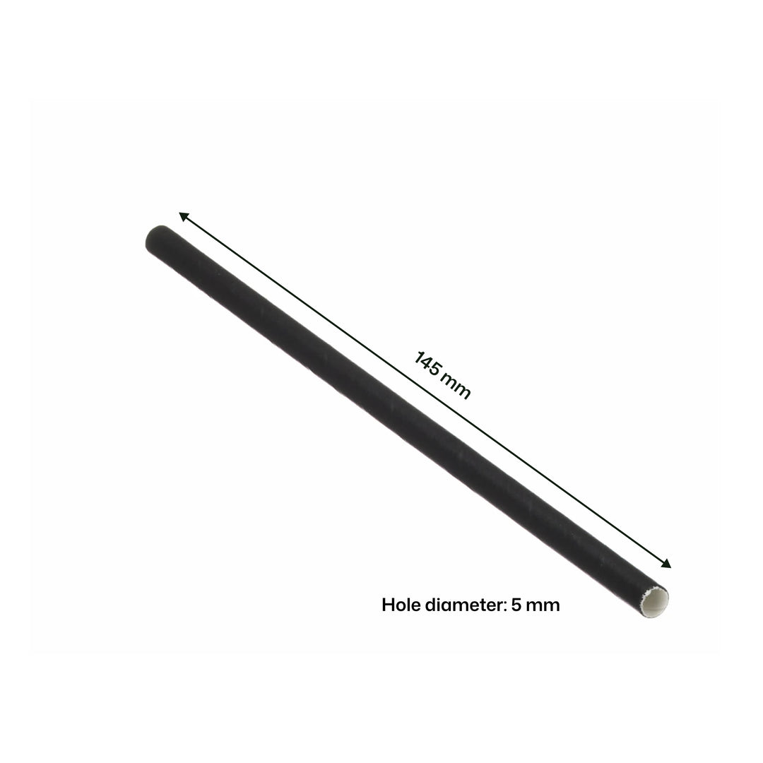 5mm x 145mm Black Paper Straw (1 x 5000)