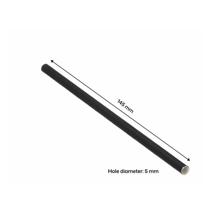 5mm x 145mm Black Paper Straw (1 x 5000)