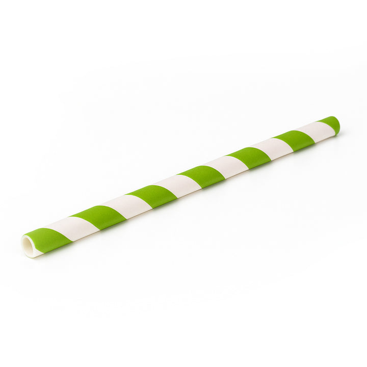 Packaging Wise 200mm lime striped paper straw — fresh, vibrant design perfect for serving cold drinks in a fun, eco-friendly way at cafes, bars, and events. Order now!
