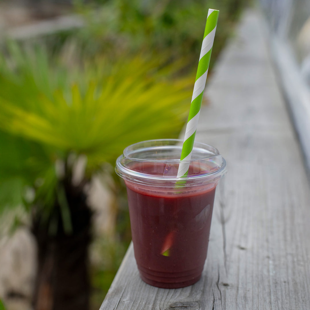 200 mm Lime Striped Paper Straw