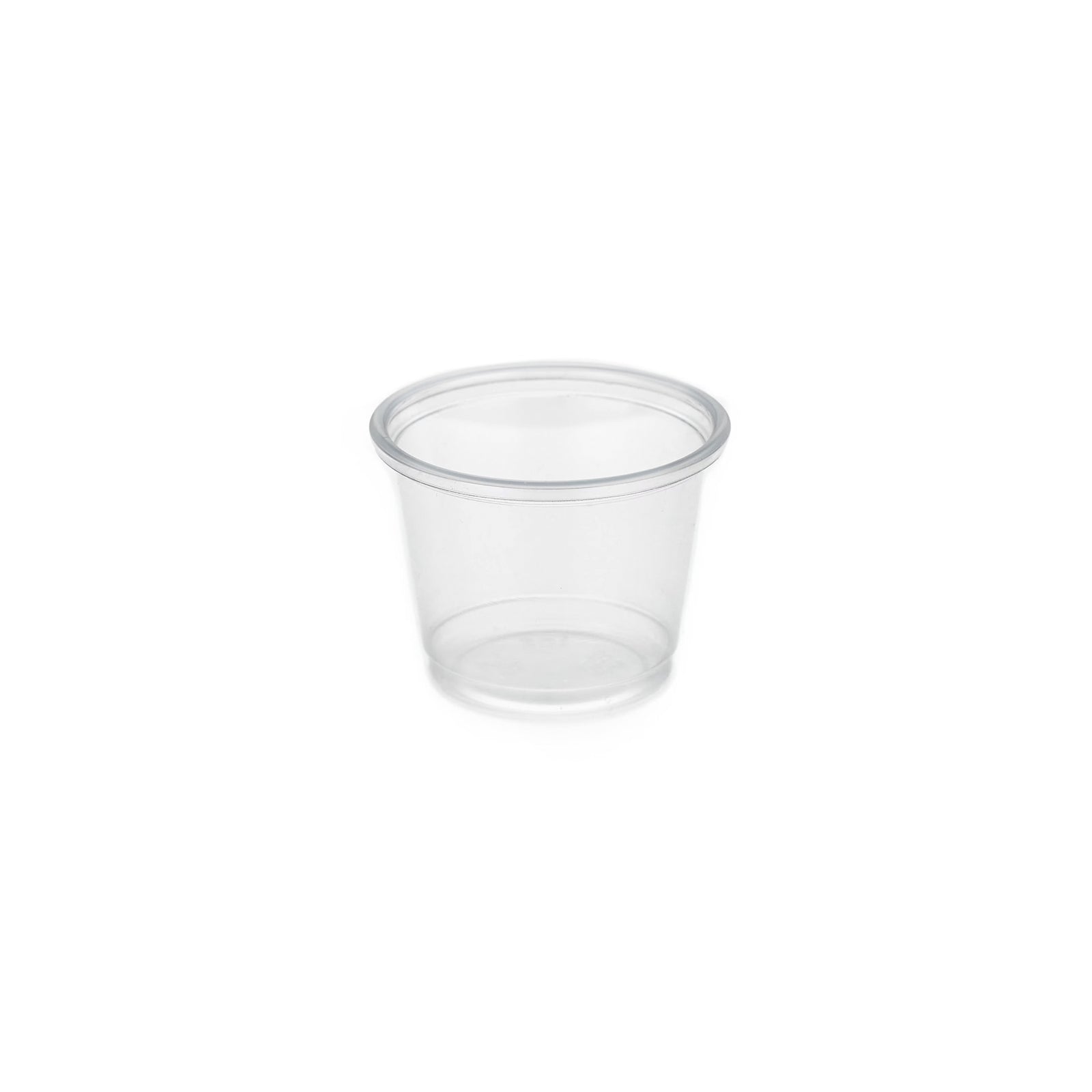 Packaging Wise 1 oz clear PET sauce pot — ideal for portioning sauces, dressings, and dips; pack of 1000.