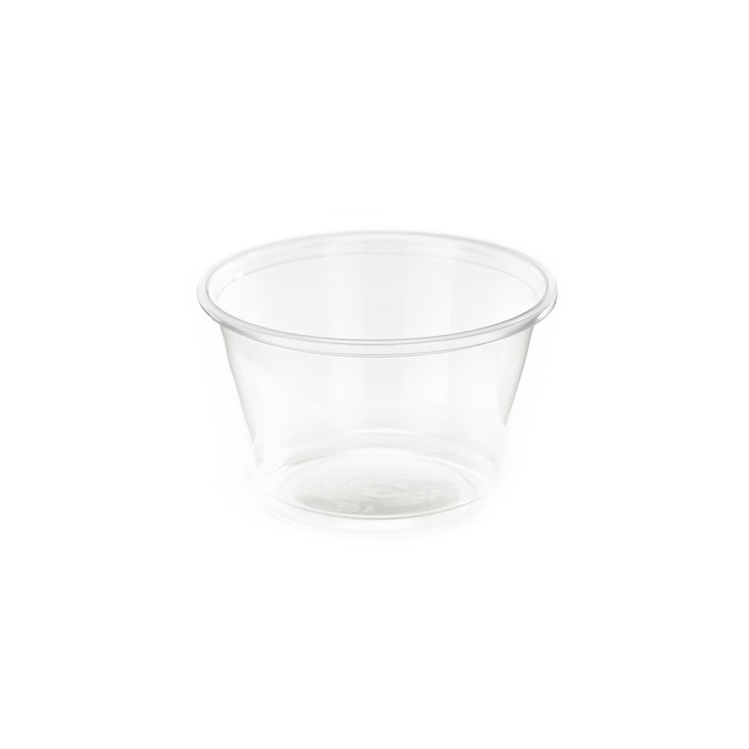 Packaging Wise 4 oz clear PET sauce pot — perfect for dressings, dips, and portioned condiments; pack of 500.