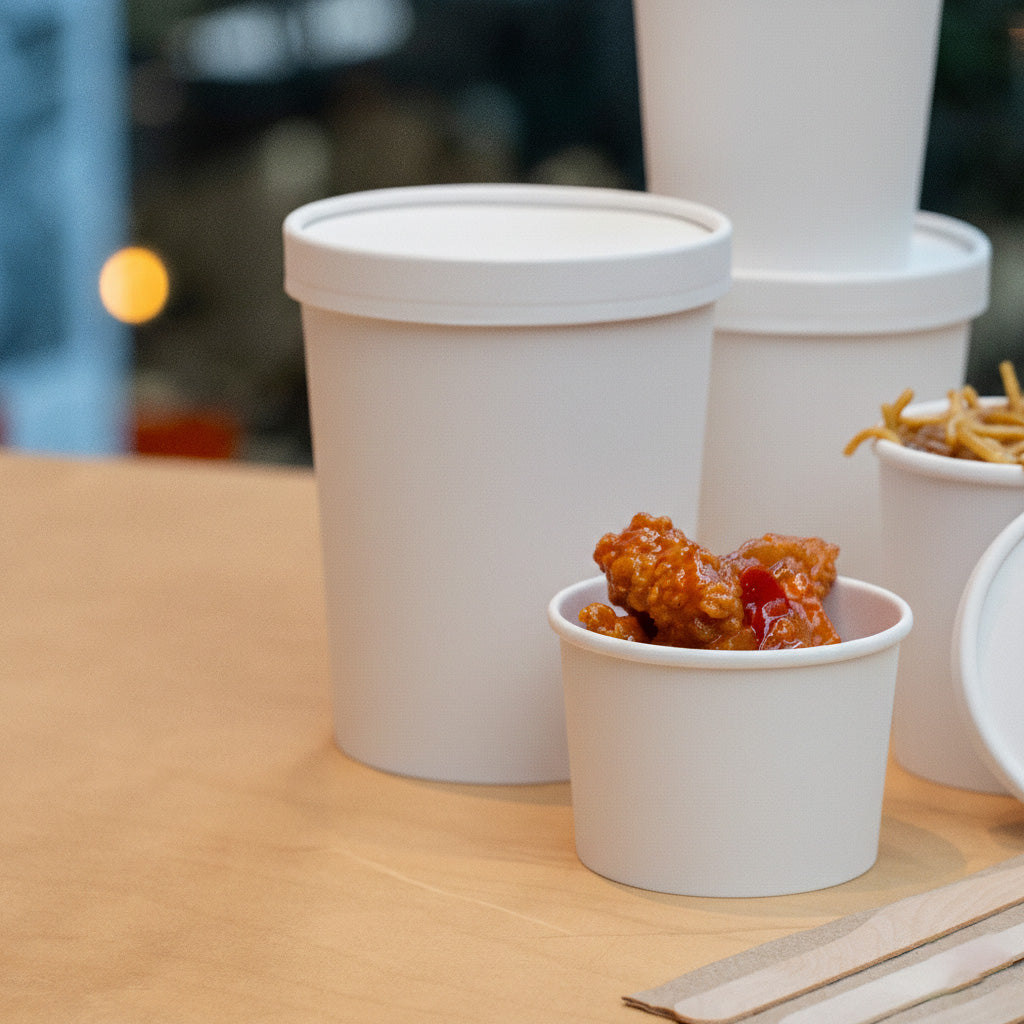 32oz white heavy-duty paper soup cup – alternate view