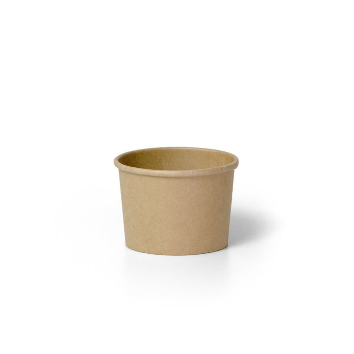 Packaging Wise 8 oz tall kraft food bowl — sustainable and versatile container ideal for soups, salads, or desserts, natural kraft finish, pack of 500.
