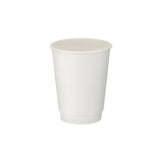 12oz - 90mm Diameter White Paper Double Wall Hot Cup (1 x 500)