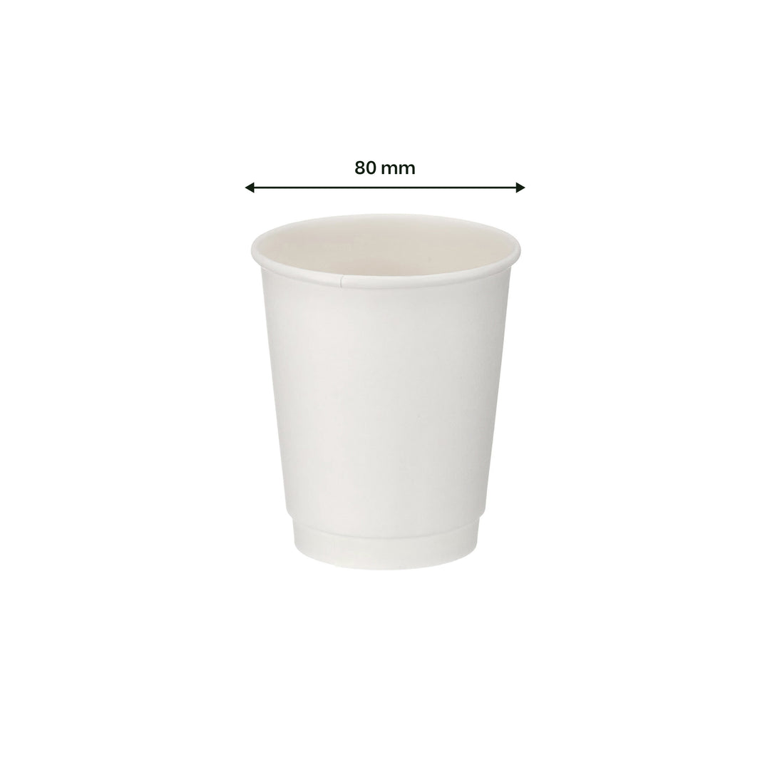 8oz - 80⌀ White Paper Double Wall Hot Cup (1 x 500)