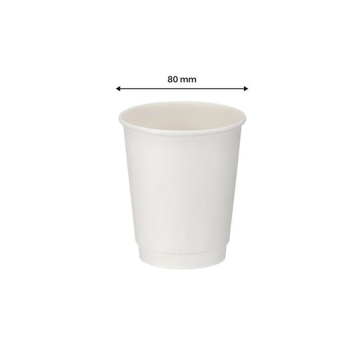 8oz - 80⌀ White Paper Double Wall Hot Cup (1 x 500)